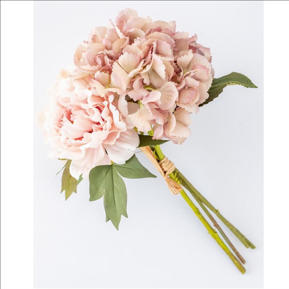 Peony Hydrangea Bouquet Grey Pink