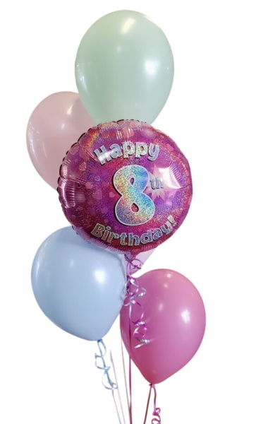 Foil Balloon and Plain Latex Helium Balloon Bouquet